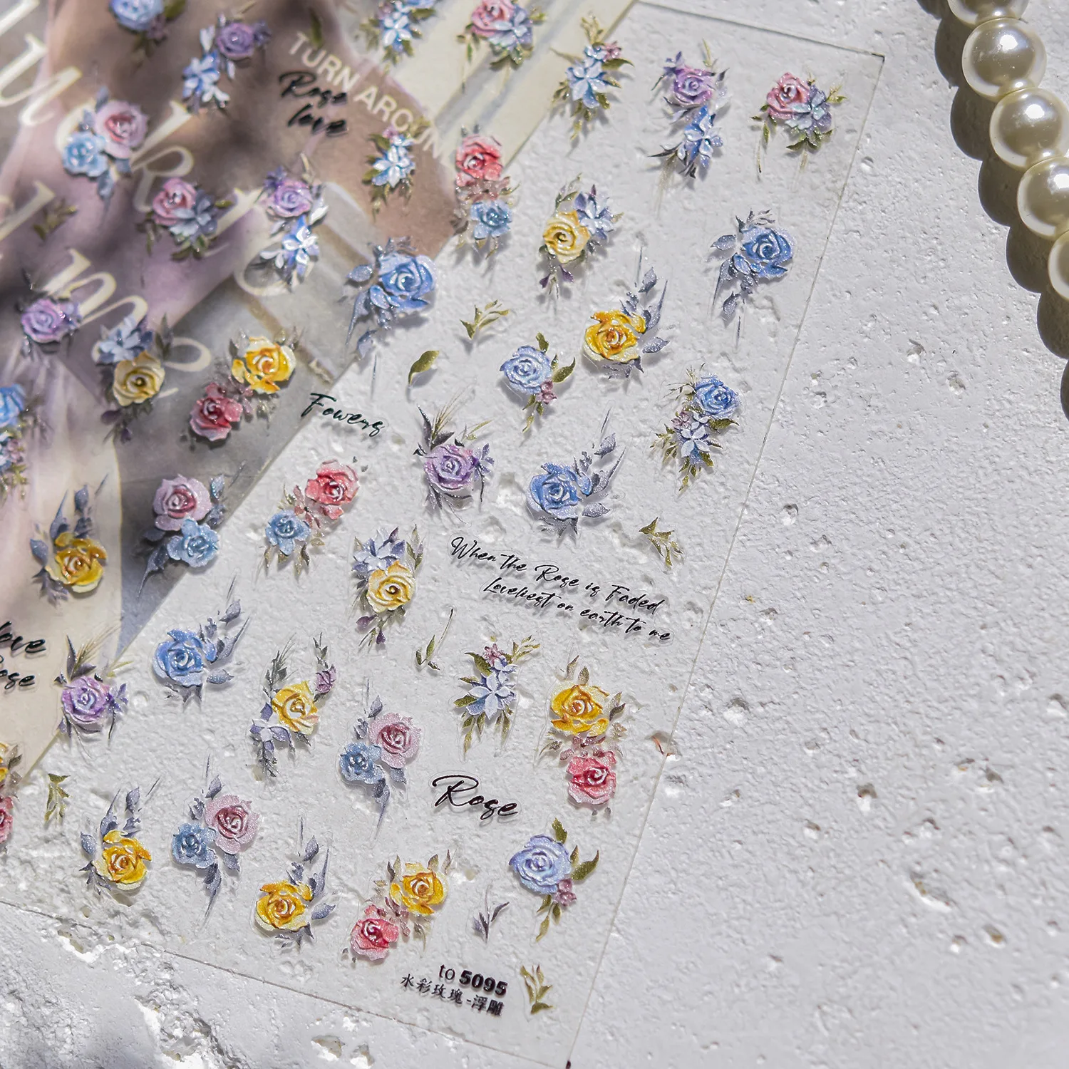 قطعتان من ملصقات فنية للأظافر منقوشة على شكل فراشة وردية عتيقة، شارات فنية للأظافر، سهلة الاستخدام لتزيين الأظافر، DIY، هدية، جزء #3