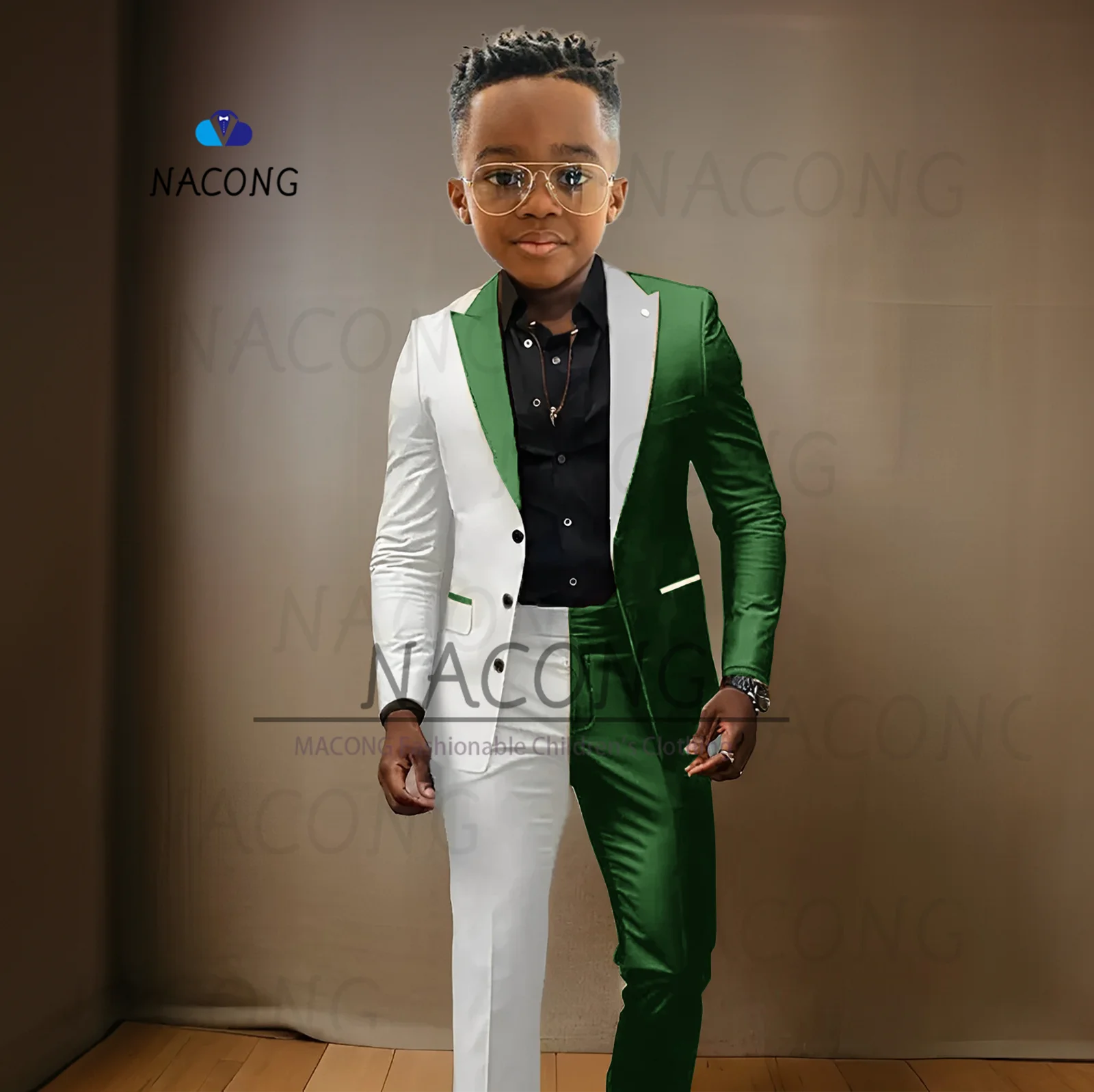 Esmoquin empalmado personalizado para niños de 2 a 16 años, traje ajustado para bodas y celebraciones