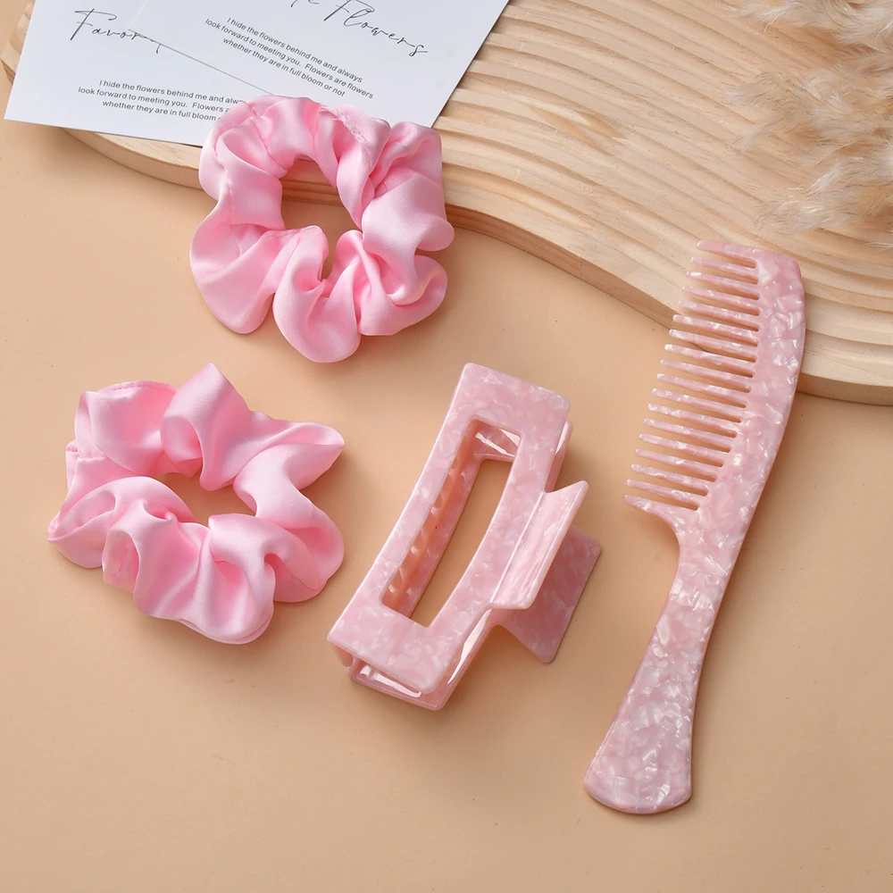 4Pcs/Set Comb Hair Claw Hairbands Acetic Acid Material For Thick Hair No-Slip Strong Large Holder Women Gift Hair Accessories