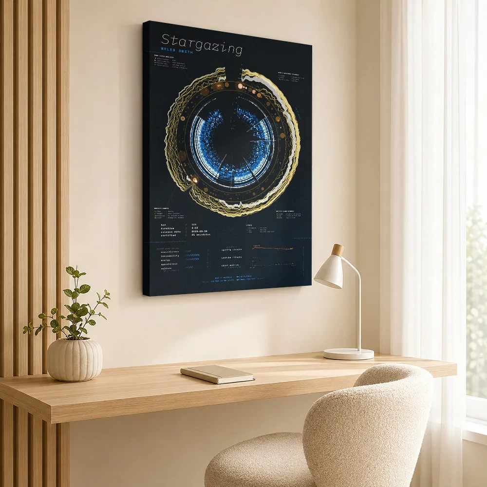 Myles Smith Stargazing Music Wood Framed Canvas Poster Customized Photo Song Data Graphic Wall Art For Bedroom Birthday Gift