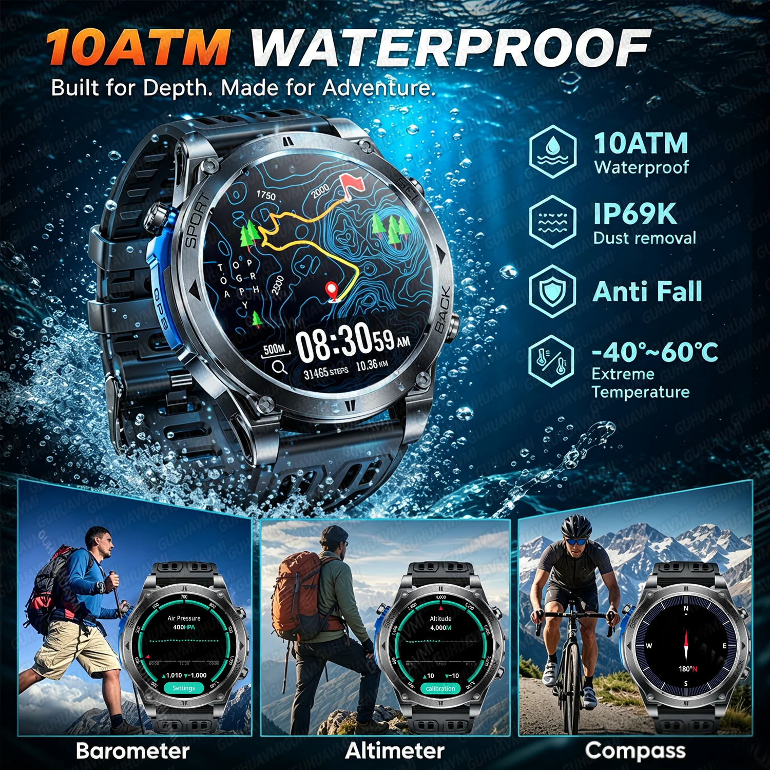 GPS Nauwkeurige Positionering  - Smartwatch Military Watches For Men recensie en prijs