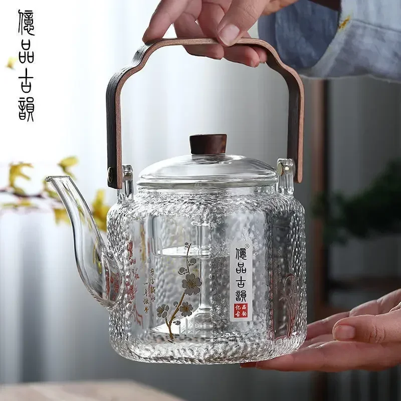 Steamable Teapot Household Glass Tea Maker High Temperature Resistant Steaming and Boiling Dual-purpose Teapot