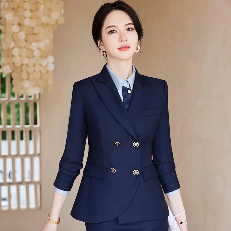 

Business Suit Women's 2023 Spring and Autumn Long-Sleeved High-End Suit Beauty Salon Jewelry Store Hotel Front Stage Work Wear C