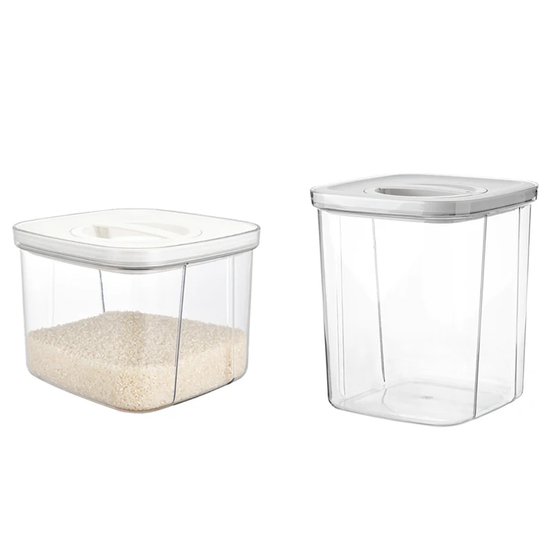 

Kitchen Storage Box Food Organizer Container Airtight Transparent Grains Flours Rice Storage Bin