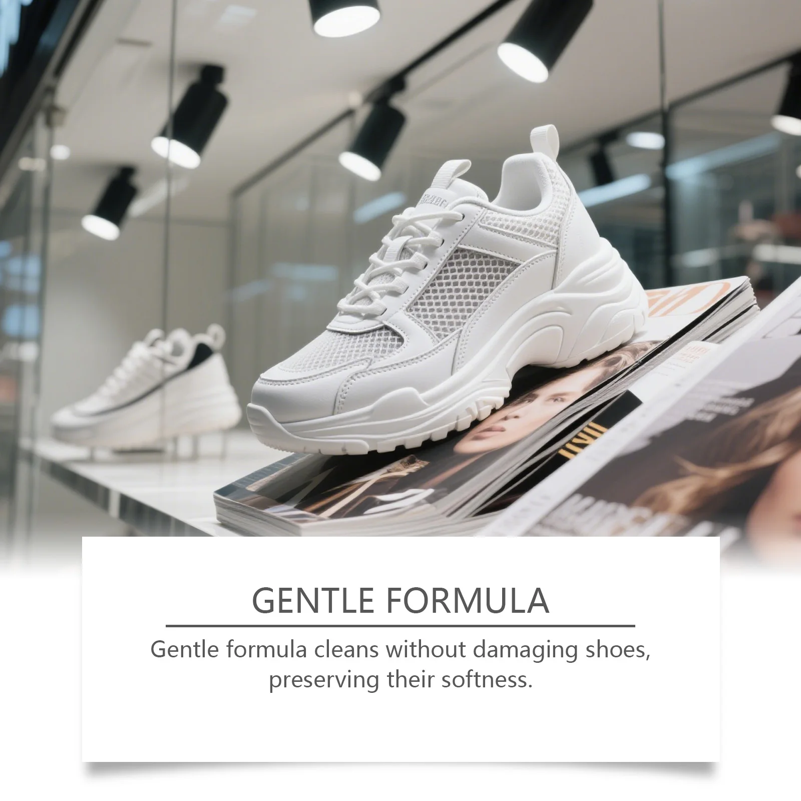 100ML White Shoe Cleaning Foam Spray Dry Cleaning Agent For Trainers Rapidly Breaks Down Grime Surface Stain Remover