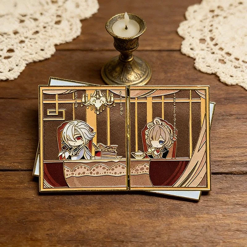 Genshin Impact Arlecchino Cosplay Abzeichen II Capitano Colombina Sandrone Pins Anime Ornament Halloween Party Kostüme Requisiten – Detail 8