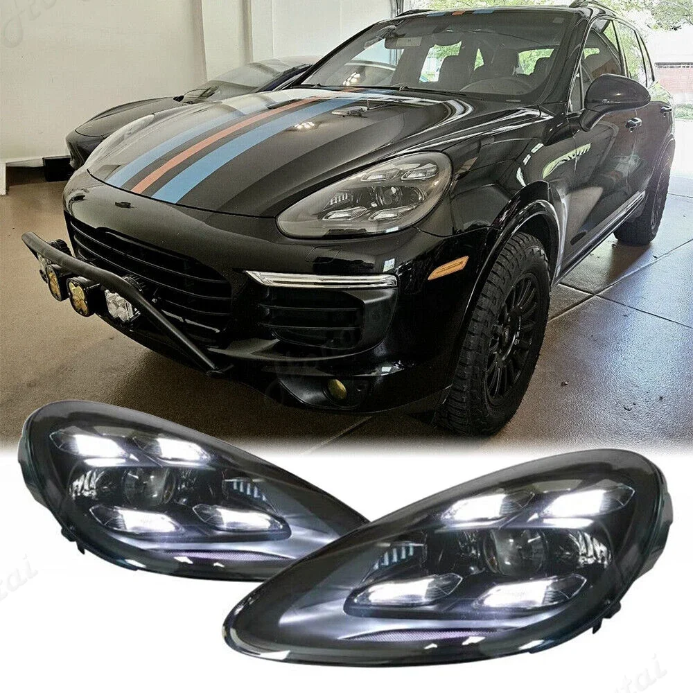 

Headlight Assembly For 2015 2016 2017 2018 Porsche Cayenne S SE GTS 958 Animation Front Lamps/Matrix Upgrade Style Headlight Set