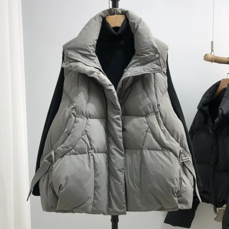 سترة نسائية سميكة قصيرة أسفل سترة فضفاضة بطة أسفل لباس خارجي لخريف سترة غير رسمية عصرية جديدة #6