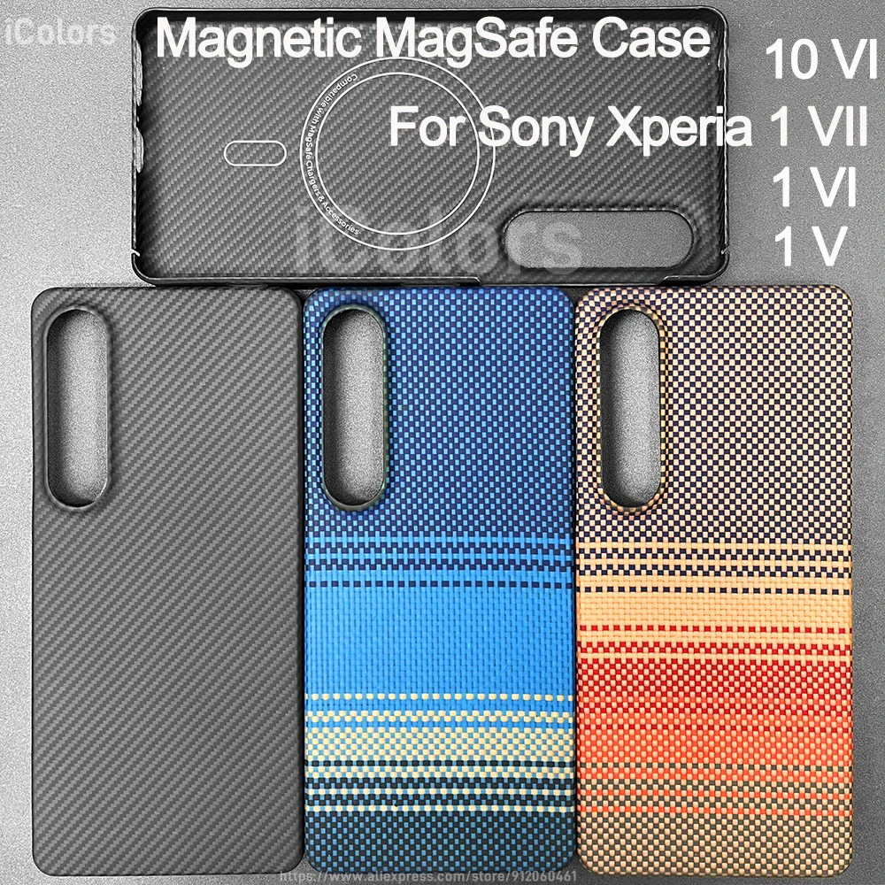 

Magnetic Case For Sony Xperia 1 VII/1VI/1 V/10 VI Genuine Carbon Aramid Fiber Magsafe Case Ultra Lightweight Protective Cover
