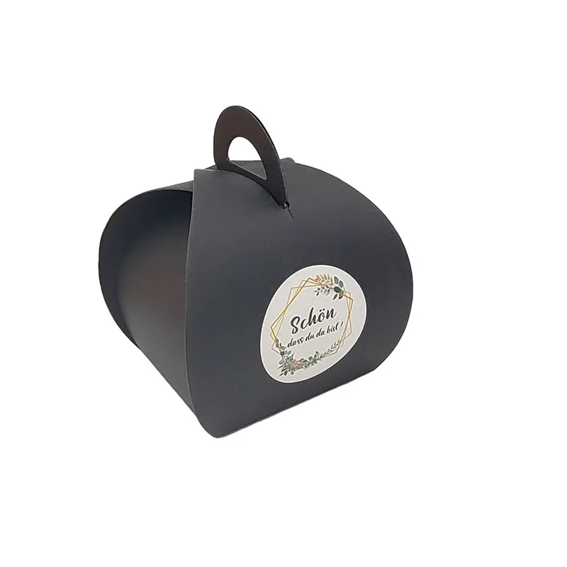 50/100 PCS Handle Treat Candy Box Lantern Shaped Paper Box for Guests Birthday Party Favors Gift Packaging Box With DIY Stickers