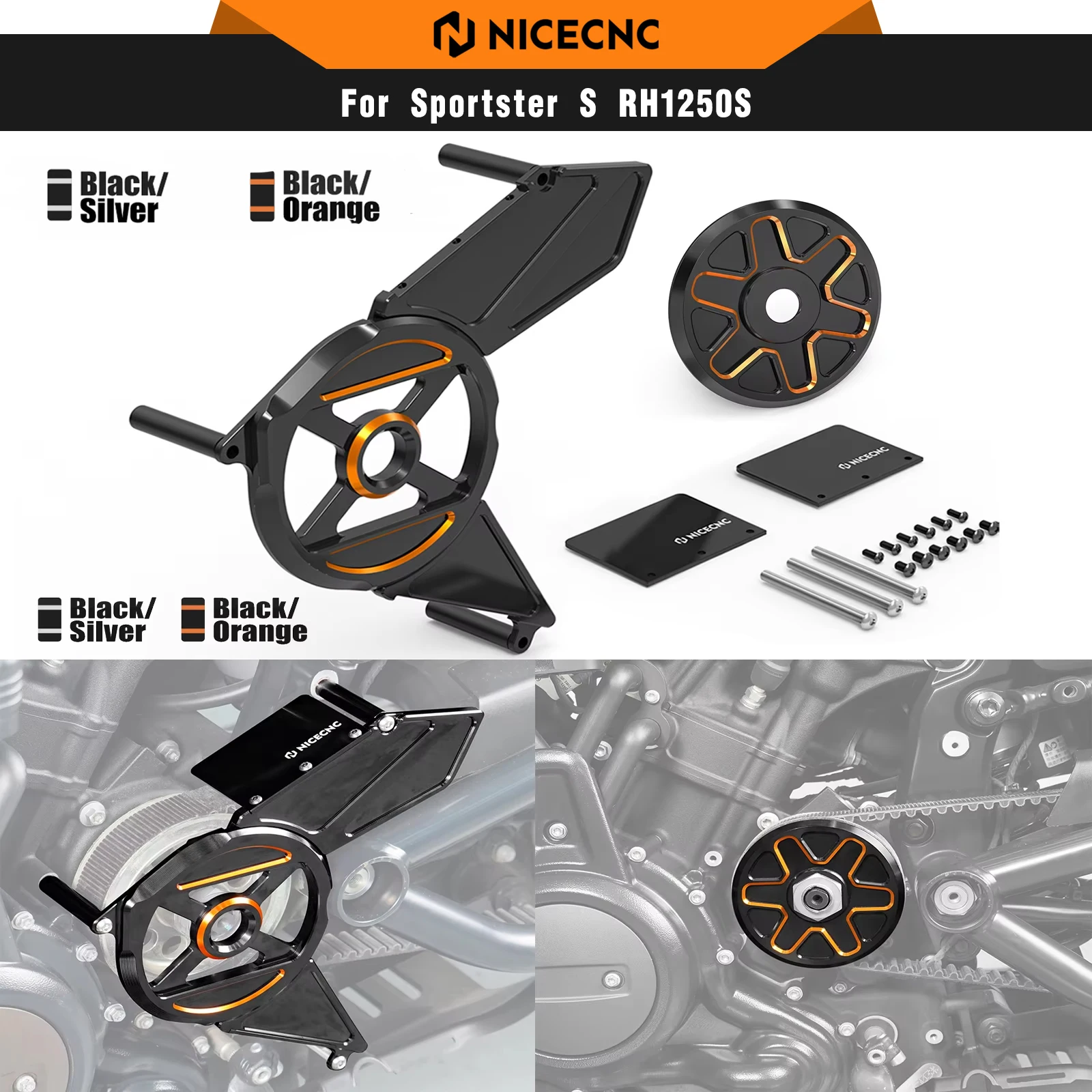 For Harley Sportster S RH1250S 2021-2024 2023 NICECNC Front Hoops Sprocket Cover Guard Nightster RH975 Special RH975S 2023-2024