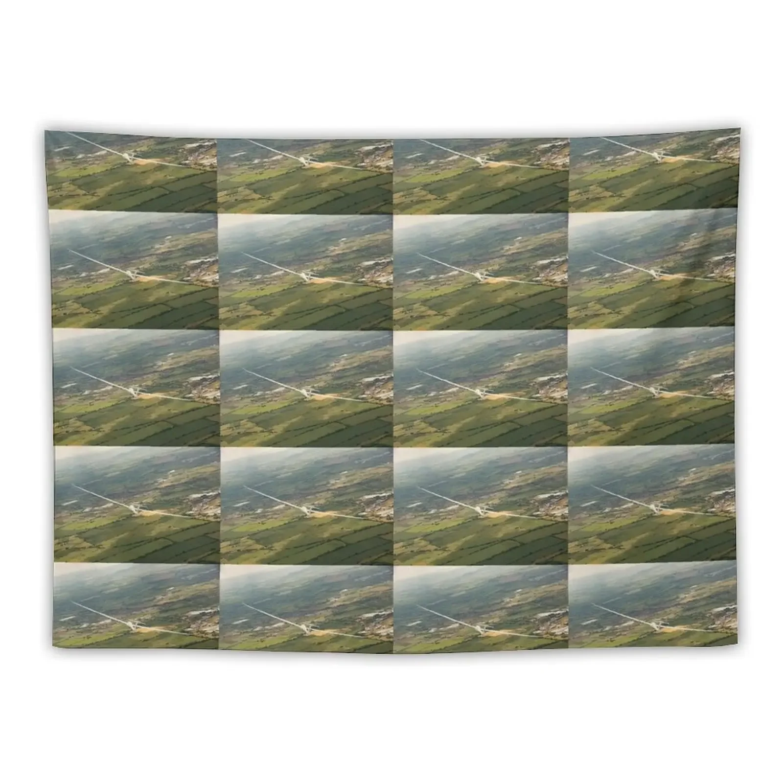 Sailplane,glider soaring above the English contryside. Tapestry Cute Room Decor Decorative Wall Mural Wall Hanging Wall Tapestry