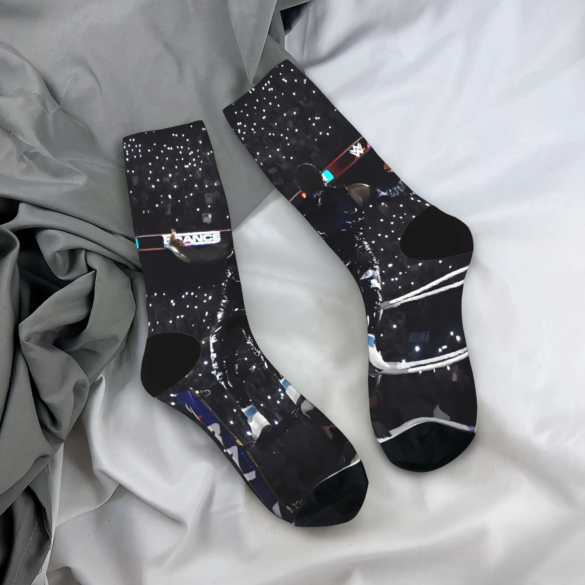 Women Men Socks JEY YEET USO Wrestling  Stockings Anti Sweat High Quality Socks Winter Novelty Graphic Running Sports Socks