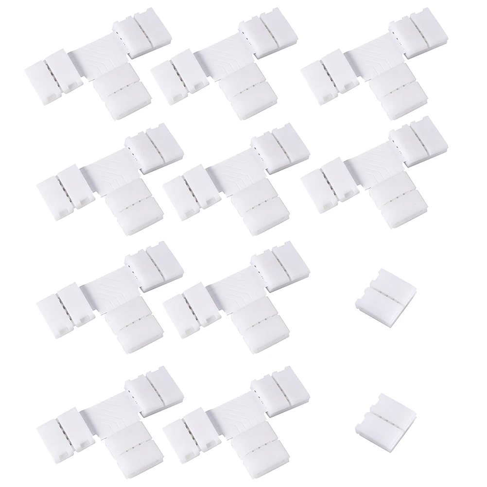 10 قطعة T شكل مصباح ليد قطاع الزاوية موصل ل 10 مللي متر Rgb شرائط مصباح سهلة التركيب لا لحام مقاوم للماء غير مقاوم للماء