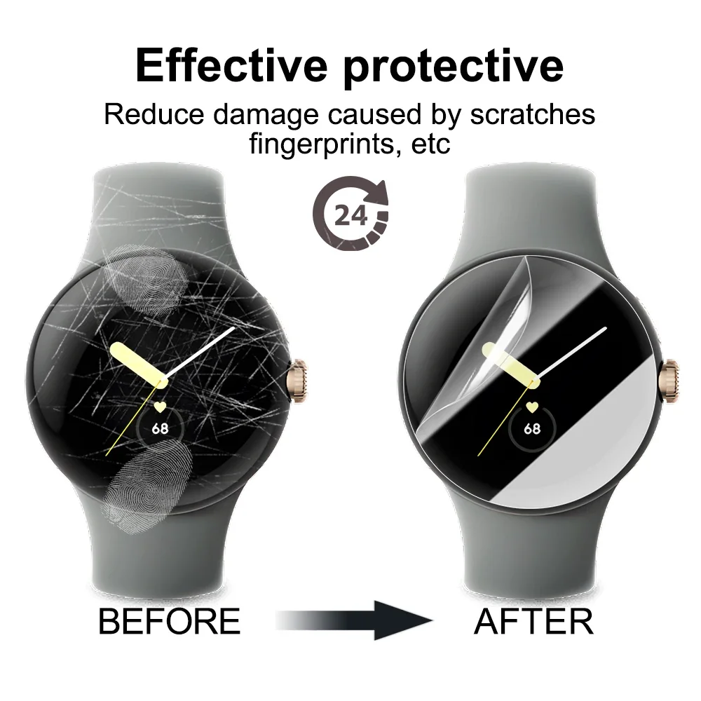 Smartwatch Soft TPU Screen Protector For Google Pixel Watch 3 Full Cover HD Clear Hydrogel Films For Pixel Watch3 41MM 45MM