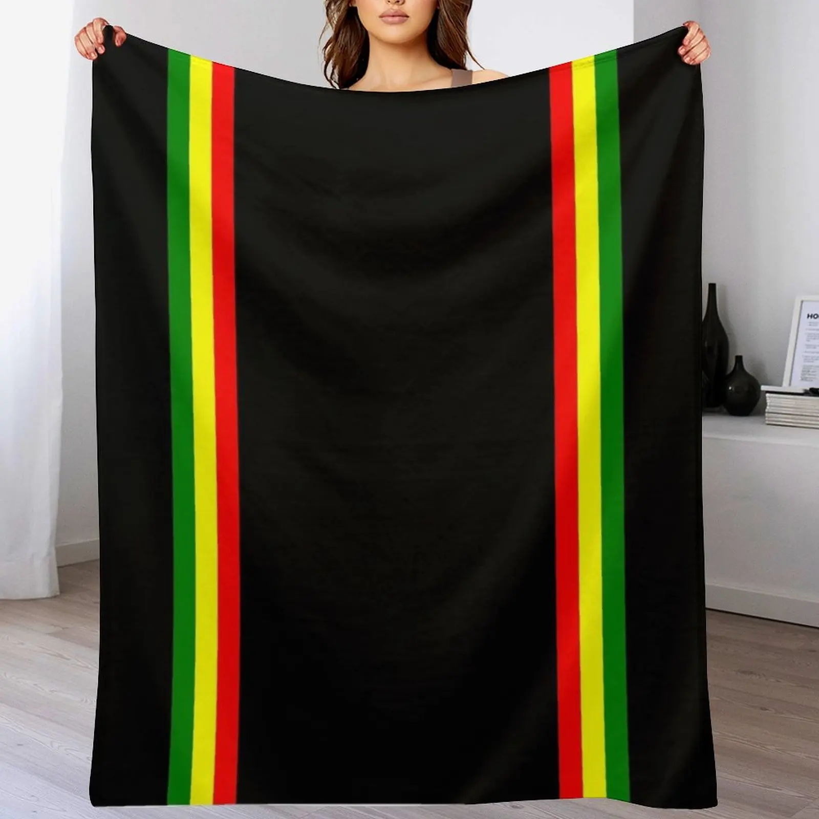 Rasta Stripe Rasta Color Pattern Throw Blanket