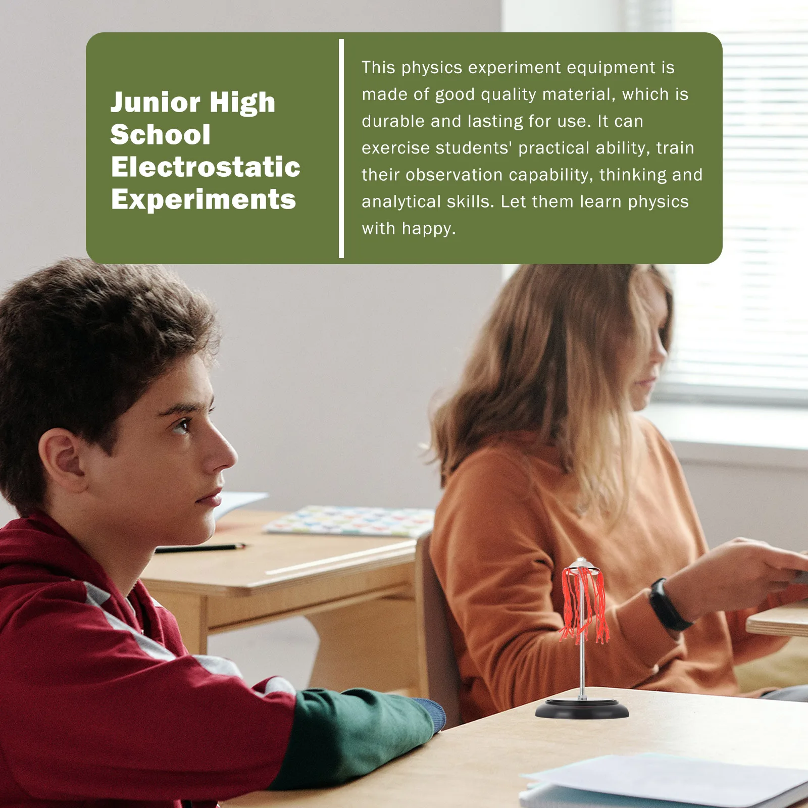 

2pcs Physics Experiment Equipment Junior High School Electrostatic Teaching Aids Electric Plume Static Learning Tool