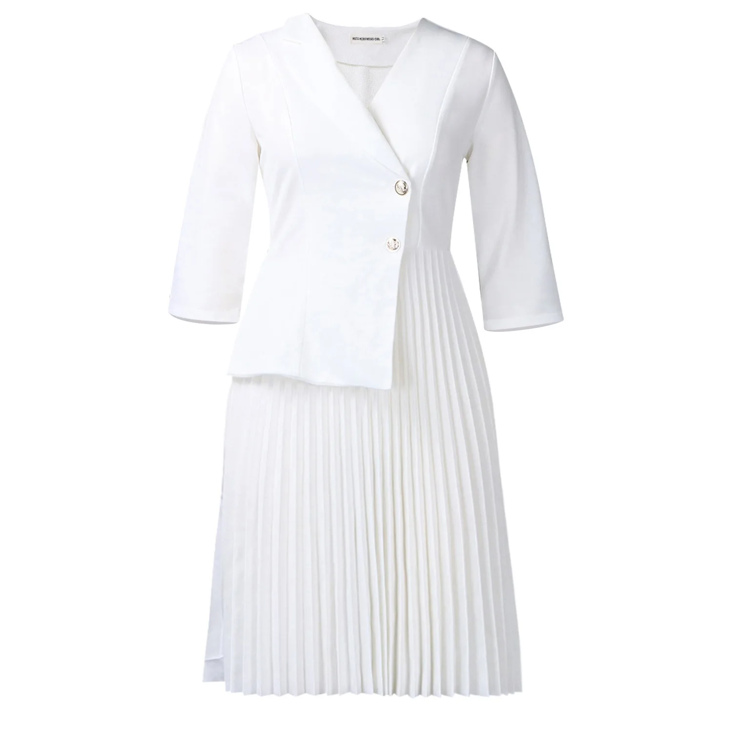 Womens Elegant Pleated Midi Dress Fall Casual V Neck Long Sleeve A line Dresses