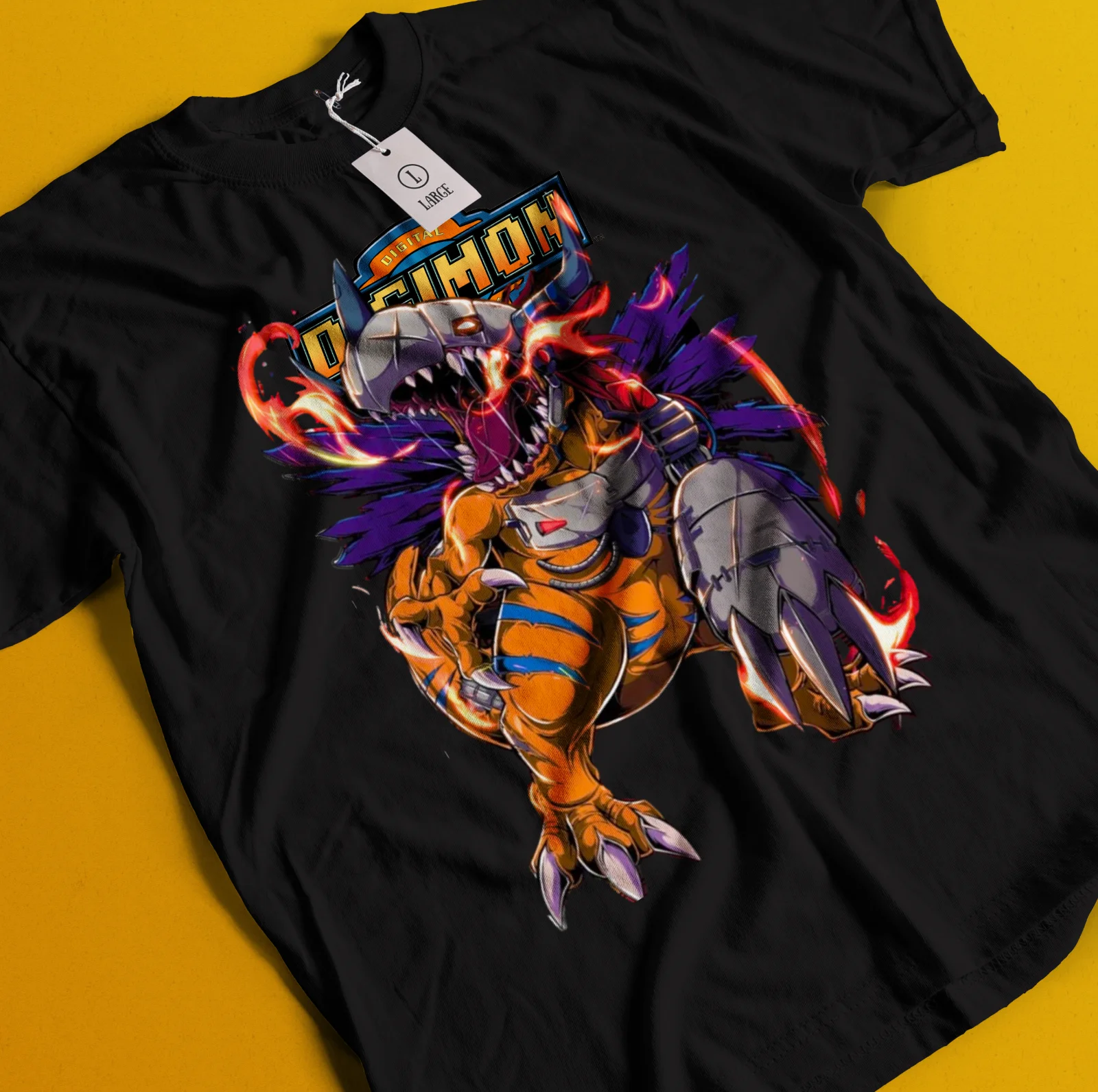 2026 Sommer Digimon Adventure Anime Metal Greymon Locker geschnittenes Kurzarm-T-Shirt aus reiner Baumwolle für Kinder, Unisex, lässig, Y2K-Stil