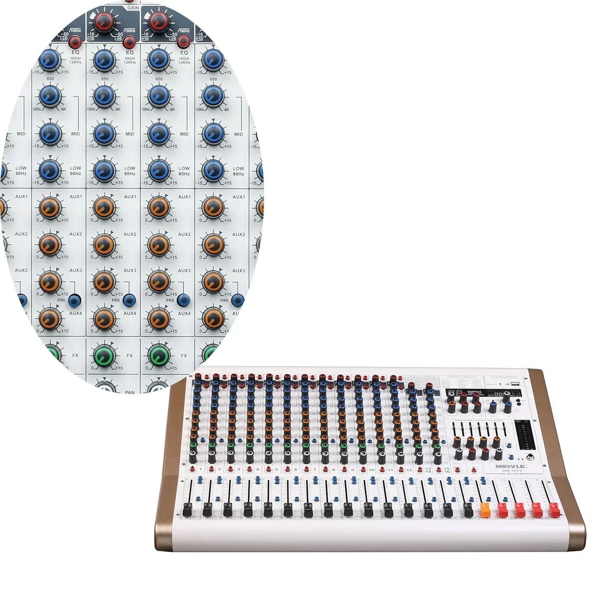 Öffentliches Anspraysystem, DJ-Controller, professioneller Audio-Elektro-14-Kanal-Mixer