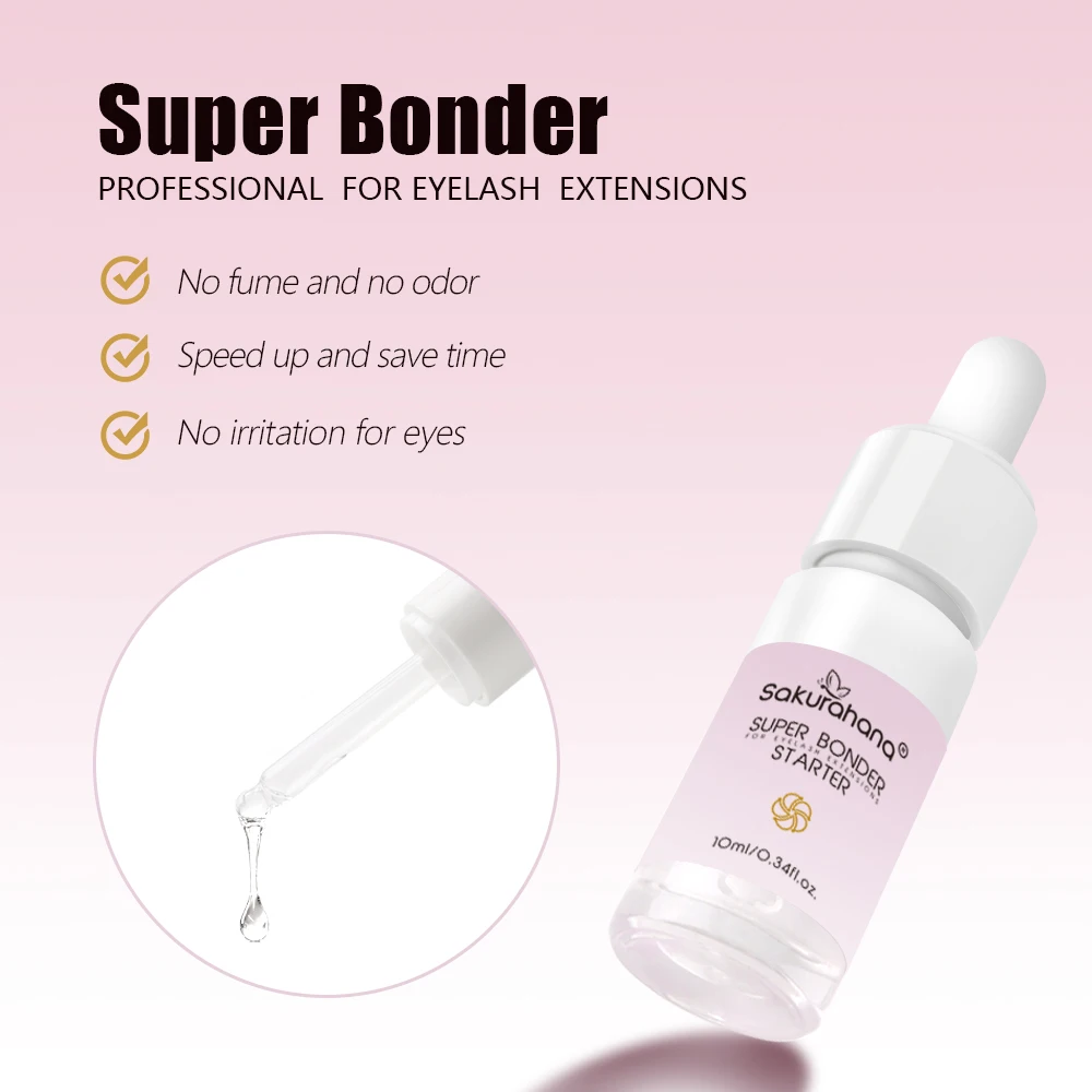 SAKURAHANA 10 ml Super Bonder Fixiermittel für Wimpernverlängerungen, Grundierung für langlebige Wimpern, Kleber für Wimpern-Make-up