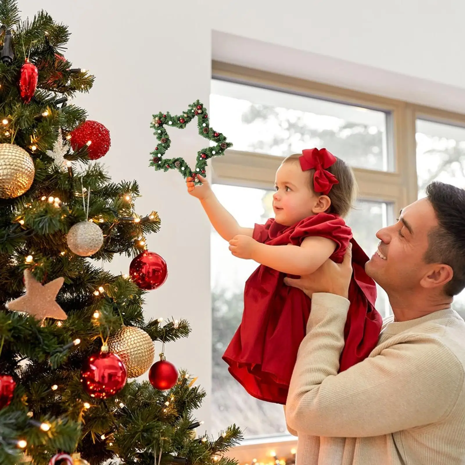 حلقات حرفية معدنية 8 بوصة على شكل نجمة حلقة حرف يدوية 5 قطع صائد الأحلام أداة ذاتية الصنع للحرف اليدوية قطع مركزية زهرية لحفلات أعياد الميلاد والزفاف