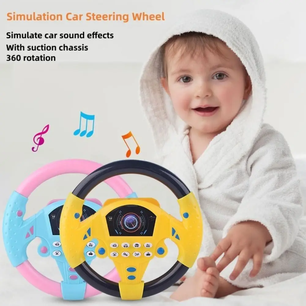

360 ° Rotation Simulation Steering Wheel Toys Montessori Early Education Copilot Music Steering Wheel Multi Functional