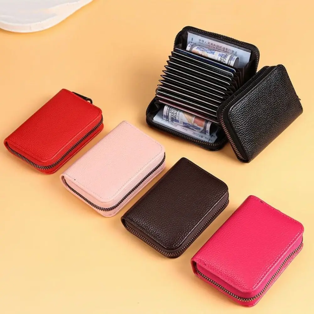 

High Quality PU Leather Card Holder 18 Card Slots Multiple Pockets Money Bag Ultra Thin Driver License Holder Men Women