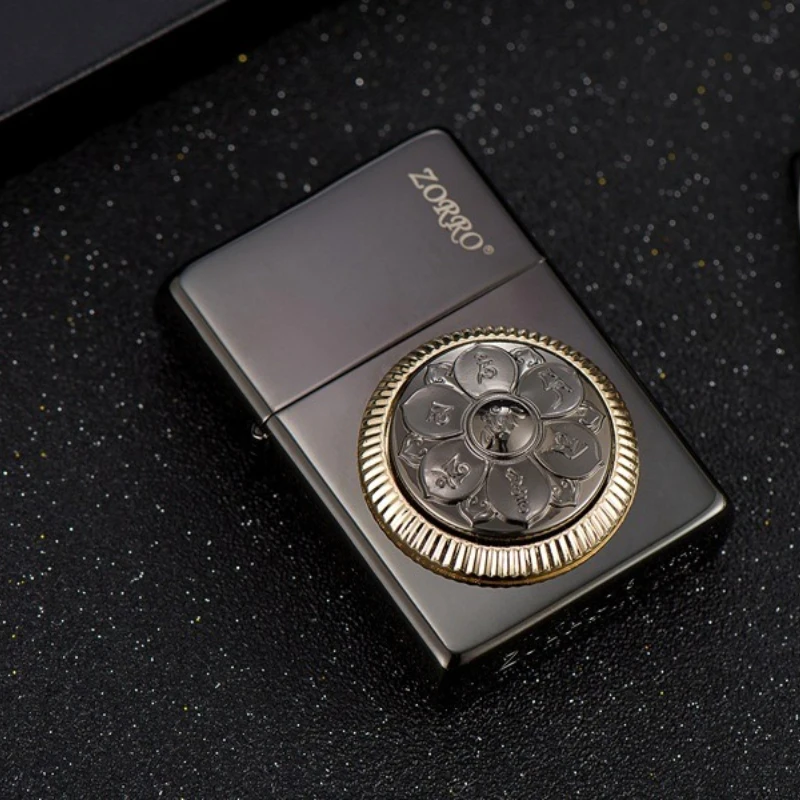 New Zorro Xiangyun Zhuan Six-Character Mantra Pure Copper High-end Kerosen Lighter, A Personalized Gift for Men