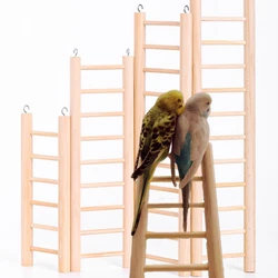 Parrot Basics 13-Step Wood Ladder Bird Toys Ladder Hanging Bird Ladder Step Ladders Birdie Cage Hanging Bird Climbing Toys