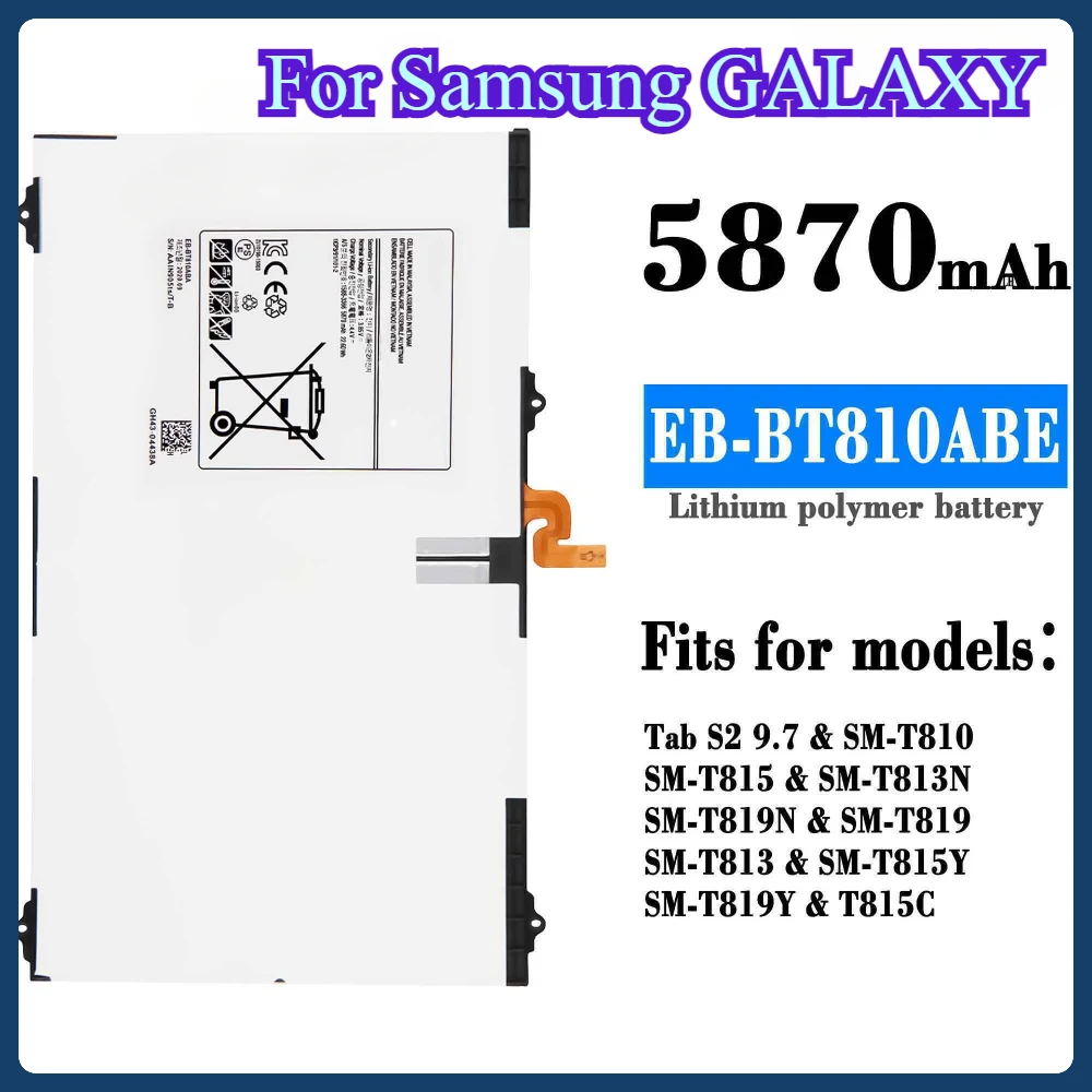 

For Samsung GALAXY Tab S2 9.7 NEW EB-BT810ABE/BT810ABA Battery SM-T815C SM-T810 SM-T817A SM-T813 SM-T819 T813 T815 T817