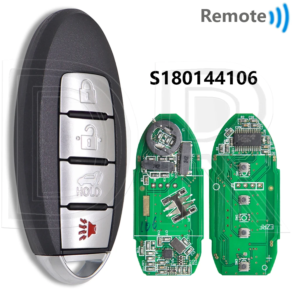 Grote 4A Chip 433 MHz S180144102/104/105/106 Proximity Auto Afstandsbediening Sleutel Voor Nissan Rogue Qashqai X-Trail 2014 2015 2016