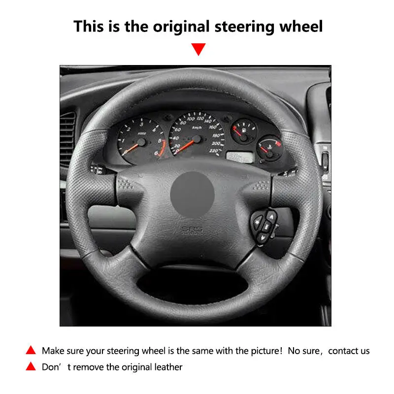 Hand Sewing Leather Cover For Nissan Almera N16 X-Trail T30 Terrano 2 Pathfinder Paladin Renault Samsung SM3 Car Steering Wheel