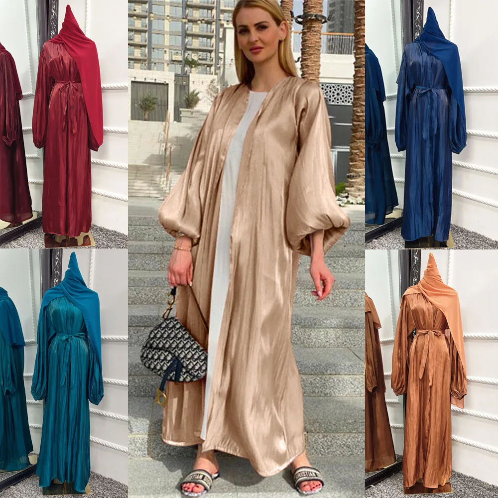 

Eid Muslim Women Hijab Dress Open Abaya Kimono Cardigan Islamic Jalabiya Kebaya Arabic Robe Kaftan Ramadan Scarf Abayas Djellaba