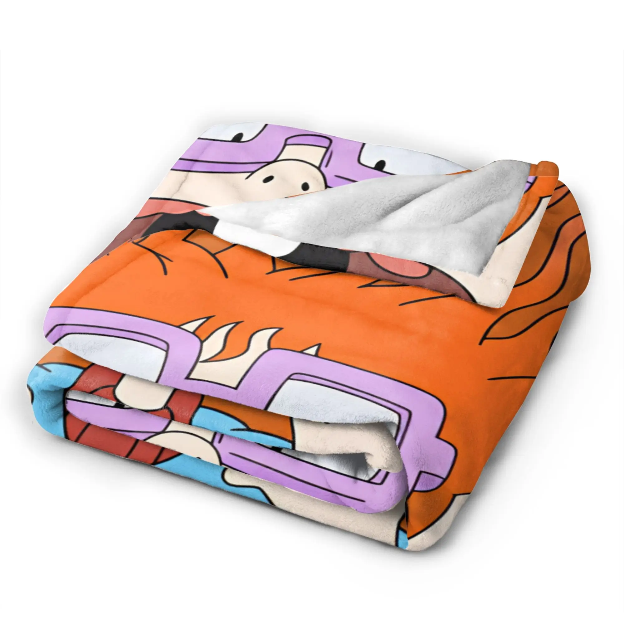 Warm Cozy Throw Blanket Plane Travel Rugrat Character Blanket  Flannel Bedspread For Couch Chair Print Sofa Bed Cover
