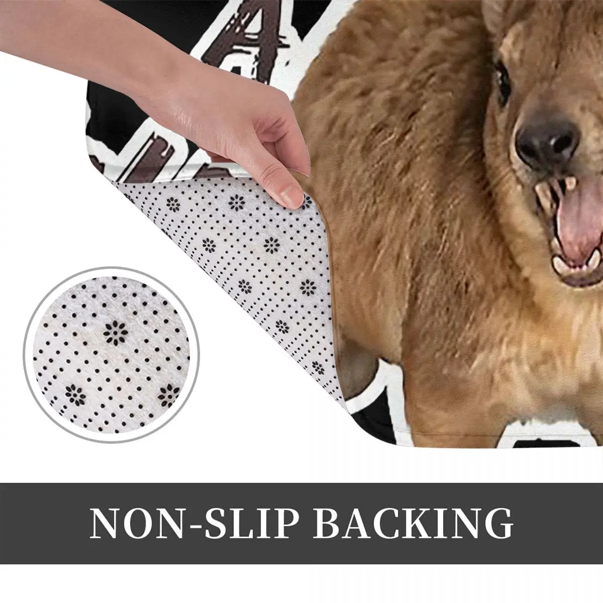 Awawa Angry Screaming Rock Hyrax Meme Non-slip Doormat Floor Mat Cushion Carpet Rug for Kitchen  Home Bedroom Footpad Mats