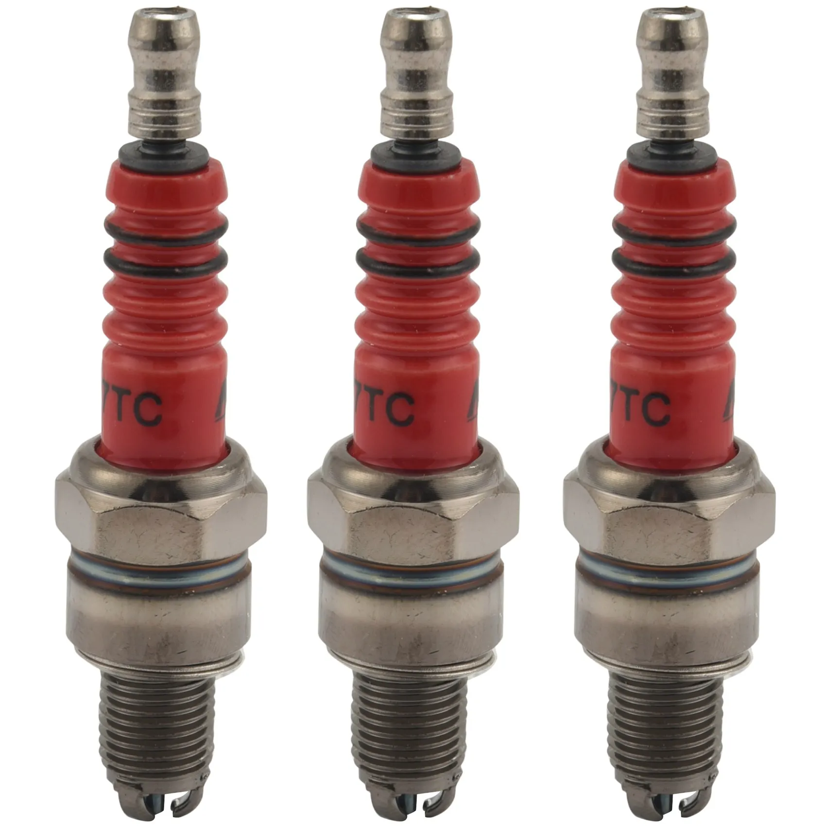 

3pcs A7TC, Triple Electrode for GY6 50 cc 70cc 90 cc 110cc 125 cc 150cc ATV Dirt Bikes & Kazuma Roketa Sunl Baja Redcat CRF50