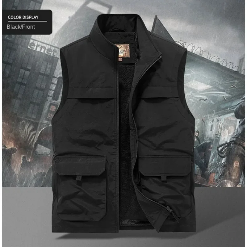 Tactical Vest for Men Leisure Luxury Men's Clothing Male Clothes Hunting Motorcyclist Waterproof Plus Size Outerwear Camping Man