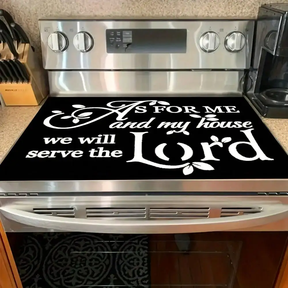 [1pc Bible Verse Stove Mat] Non-Slip Heat-Resistant Stove Protector Mat Versatile Home Accessory for Electric Glass Stoveto