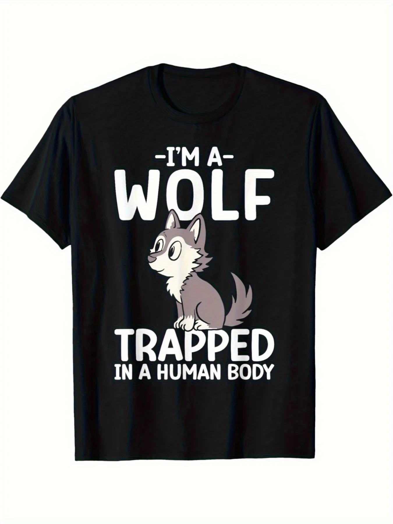 

Мужская футболка Fun Wolf — 100% хлопок, с коротким рукавом,