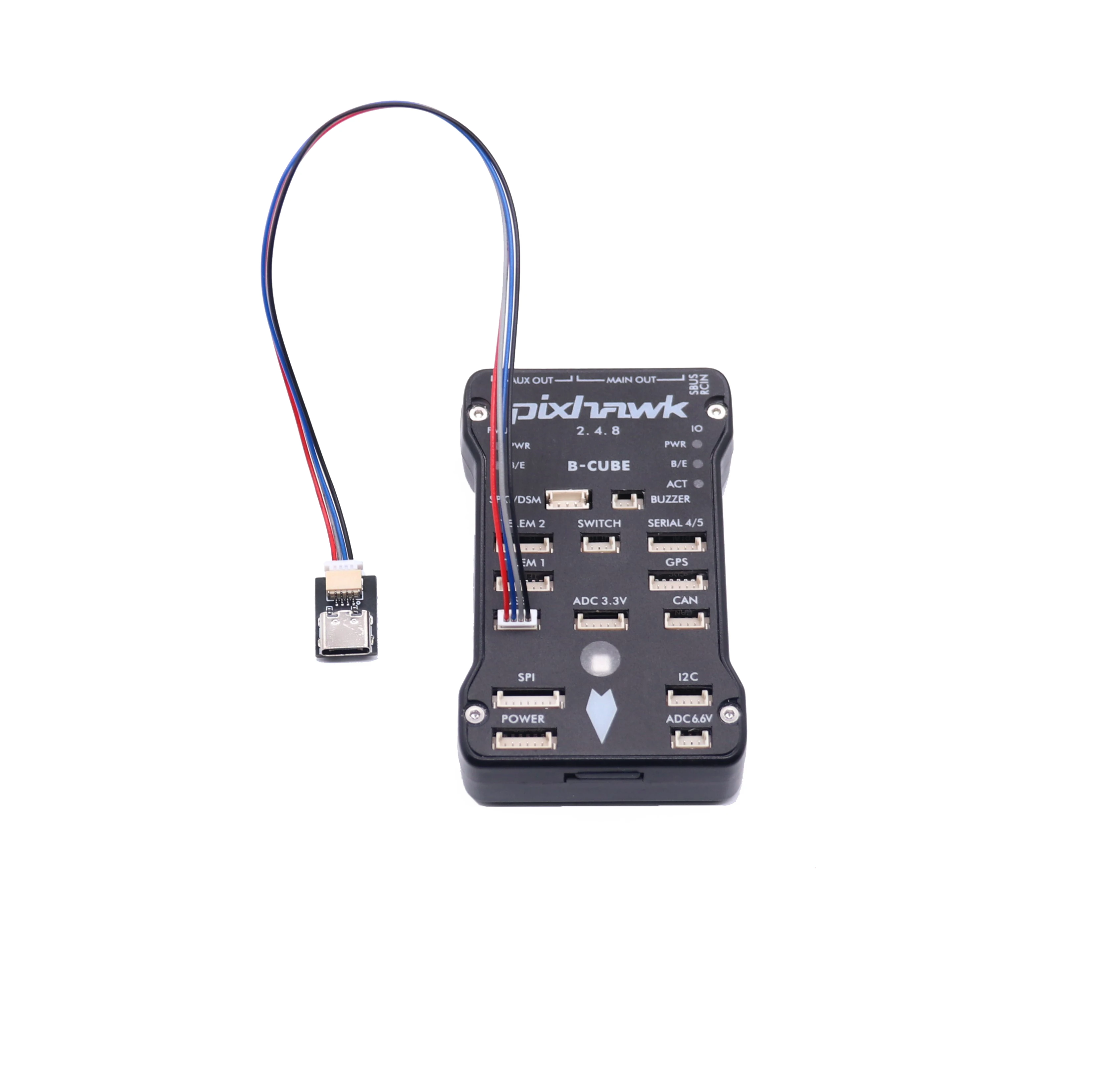 Pixhawk PX4 2.4.8 6C PRO 32ビット フライトコントローラー オートパイロット 4G SDカード セーフティスイッチ ブザー 外部USB RCクアッドコプター Ardupilot対応