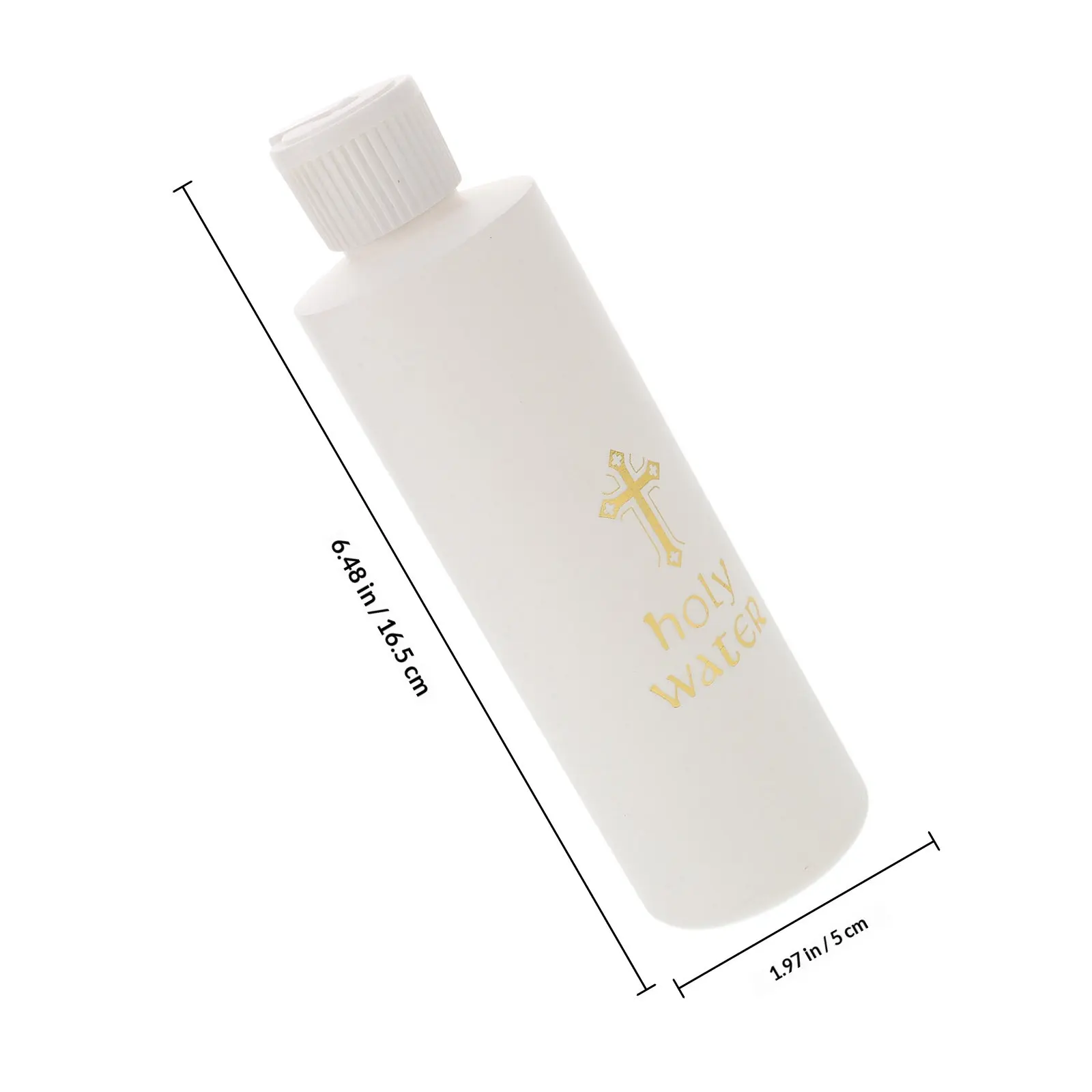 2Pcs Holy Water Bottles Plastic Gold Cross Pattern Lightweight Refillable Catholic Church Wedding Outdoor Exorcism