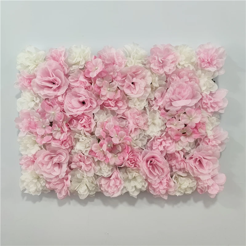 Roze Zijde Roos Bloem Muur Kunstbloem Achtergrond Paneel voor Bruiloft Baby Douche Verjaardag Thuis Feestdecoratie Kamer Decor