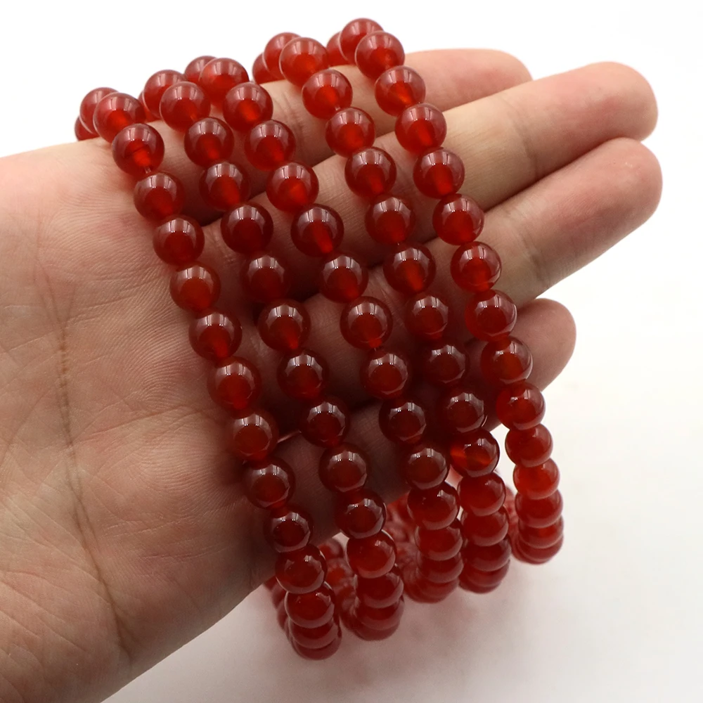 2/3/4/6/8/10/12/مم العقيق الأحمر الطبيعي الخرز الجولة فضفاض خرزة مباعدة لصنع المجوهرات لوازم DIY بها بنفسك الطاقة شفاء أساور هدية #6