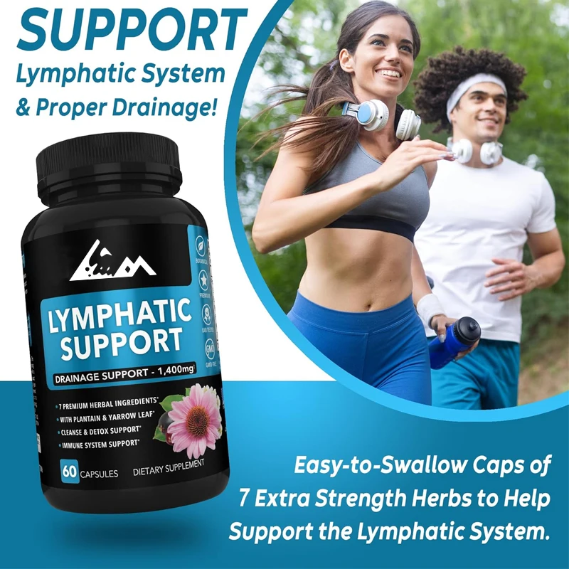 Lymph Drainage Supplement - Lymph Support Herbal Cleansing Product with Echinacea Lymph System Support Supplement