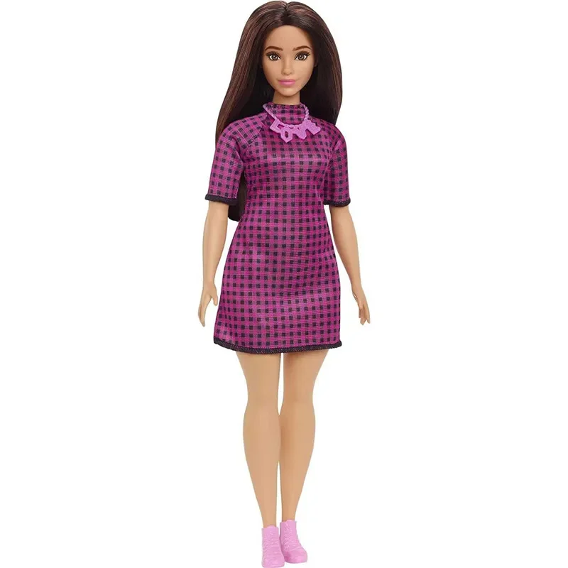 Original Barbie Doll Fashionistas Doll #188 in Purple Dress Dolls for Girls Toy for Kids Genuine Brand Birthday Christmas Gift