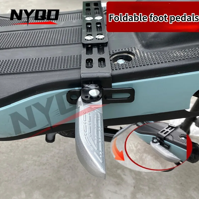 Electric Bike Folding Pedal Ebike Aluminum Alloy Anti Slip Folding Footrest Electric Bicycle Accessori Scalable