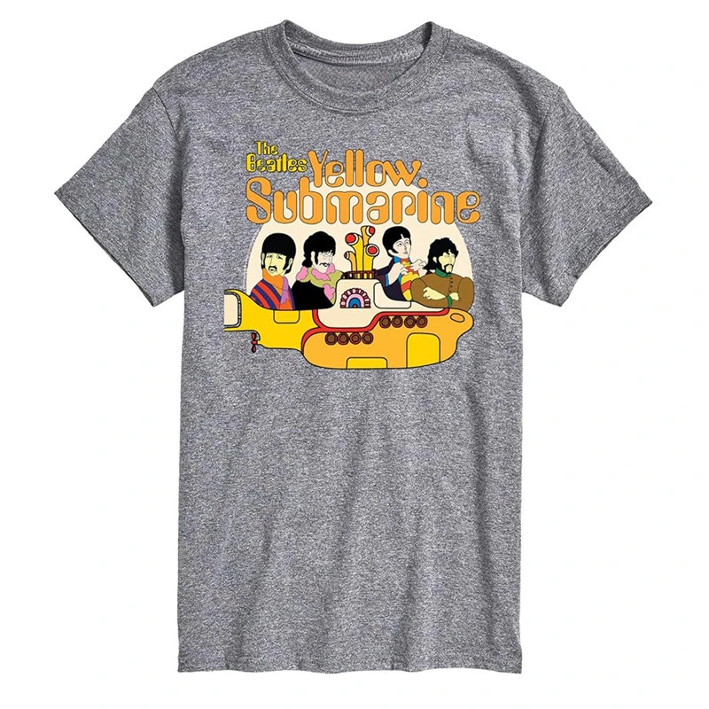 Camiseta retrô The Beatles Band Yellow Submarin, camiseta gráfica de algodão, masculina, feminina, verão, streetwear