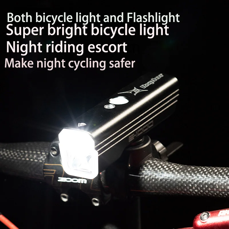 Bicycle Light Large Capacity Front USB Rechargeable MTB Mountain Bicycle Lamp Bike Headlight Flashlight Night Riding Headlights