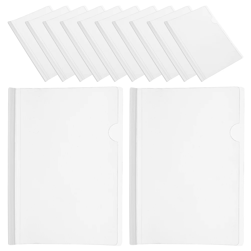 

20pcs Transparent Document Folders With Sliding Bar File Binder B5 Clear Report Covers Office Organizer Folder Clamp Resume